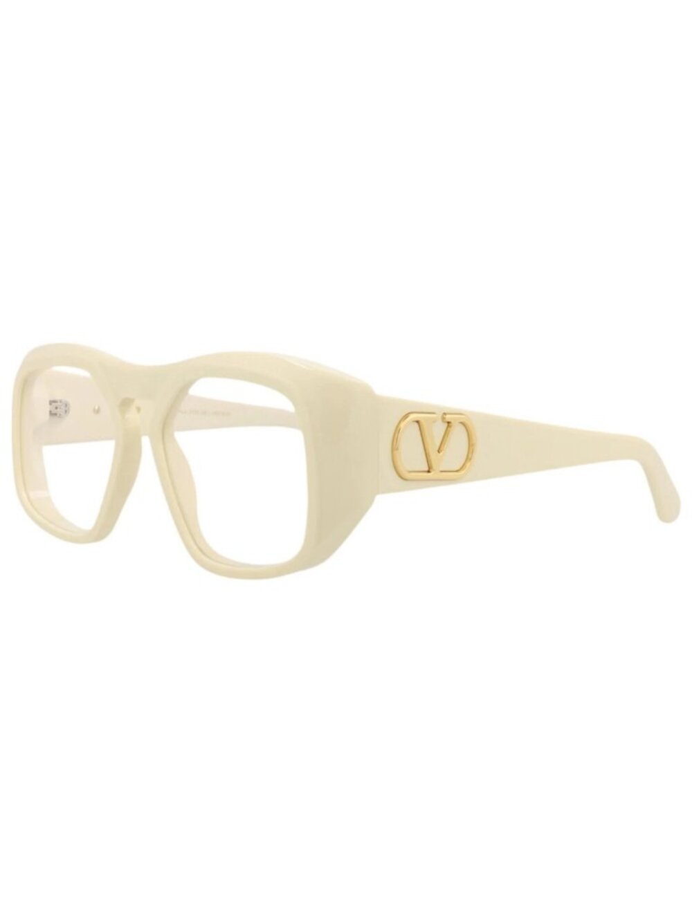 New Valentino Women's Eyeglasses Square Rectangle Acetate Frame Unisex Ivory